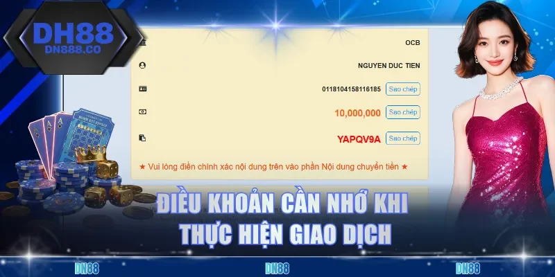 Điều khoản cần nhớ khi thực hiện giao dịch