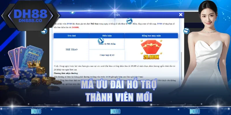 Mã ưu đãi hỗ trợ thành viên mới